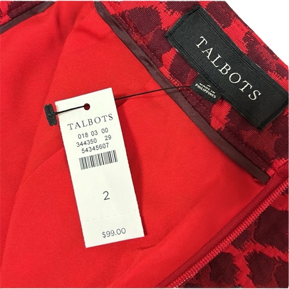 NWT Talbots Red Leopard Print Skirt - Picture 3 of 5